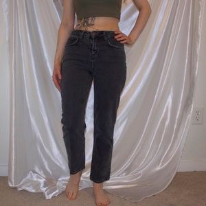 BDG Urban Outfitters High Waisted Straight Leg Jeans Charcoal Gray / Black, 25